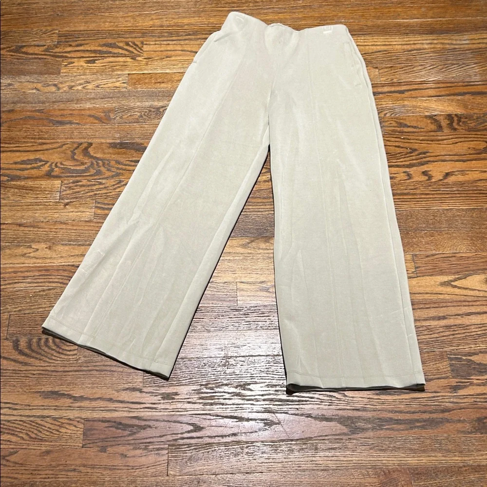 Light Green Gray Wide-Leg Pants - Picture 5 of 7